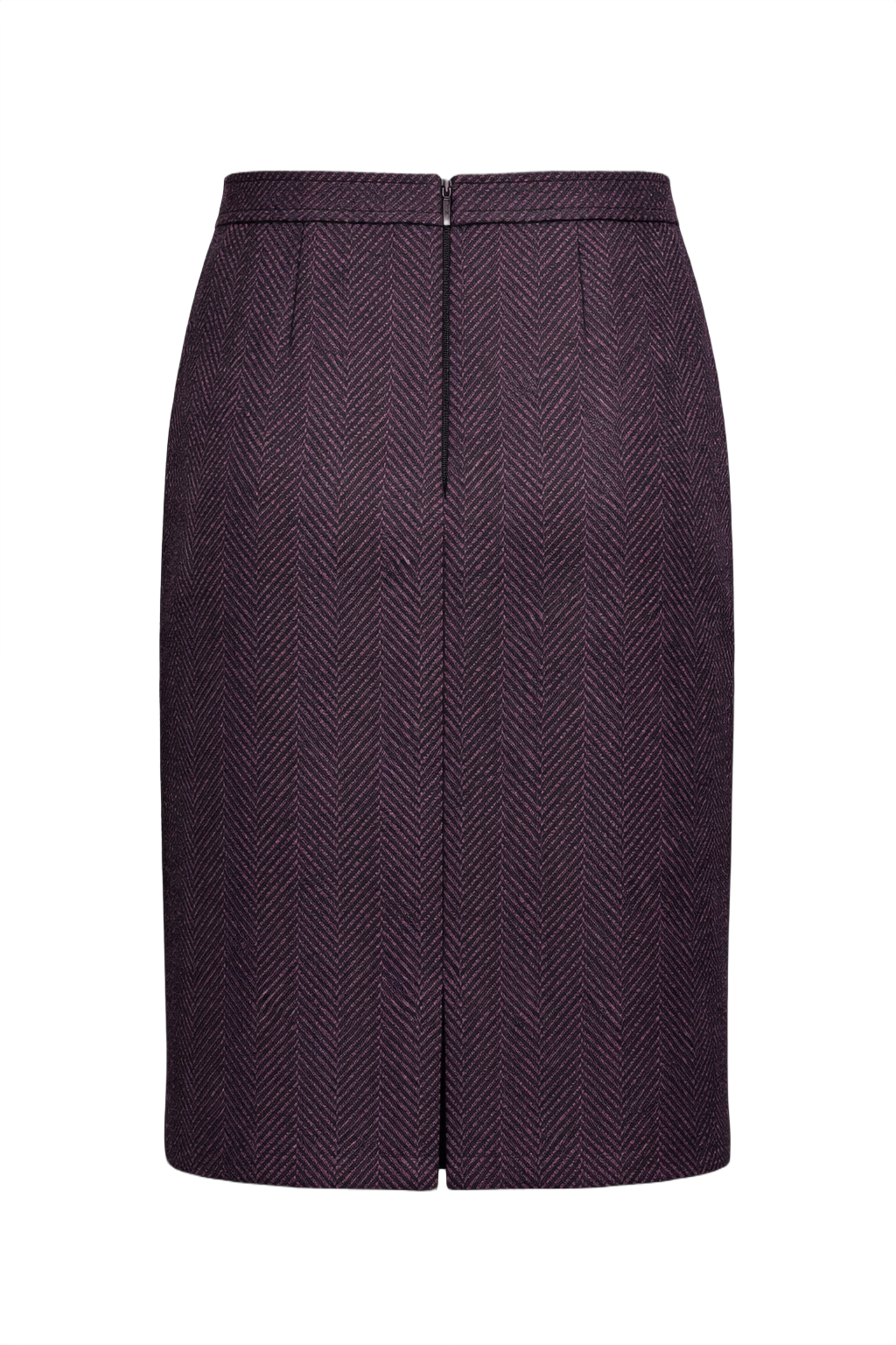 1970s Dark Purple Wool Skirt - Back View
