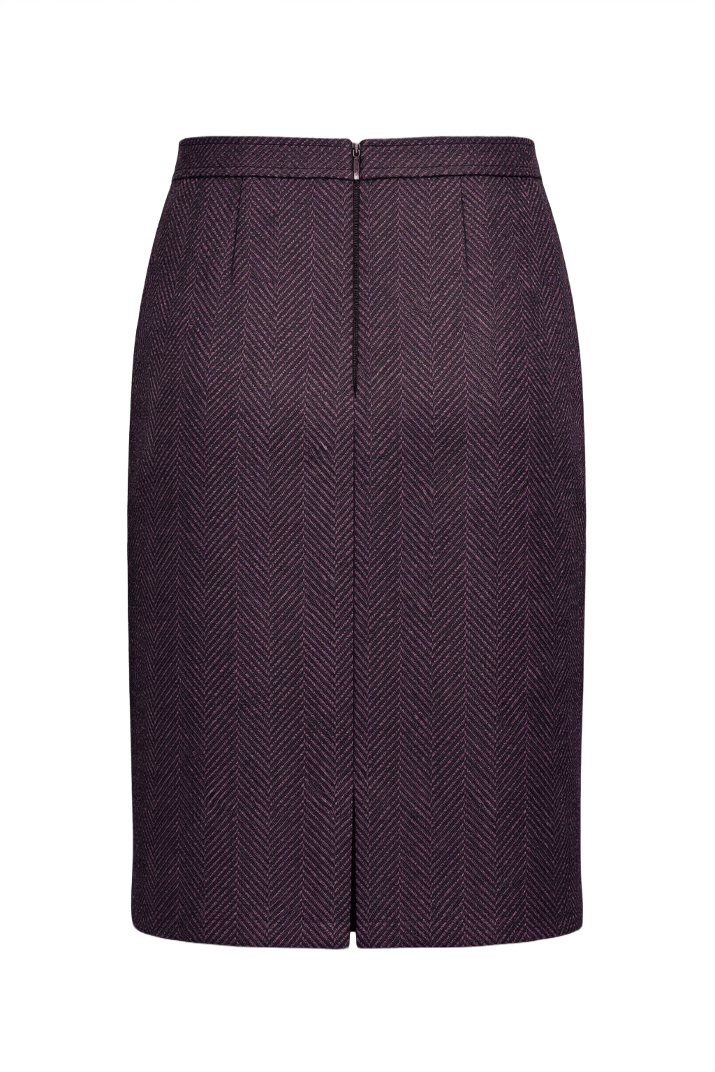 1970s Dark Purple Wool Skirt - Back View