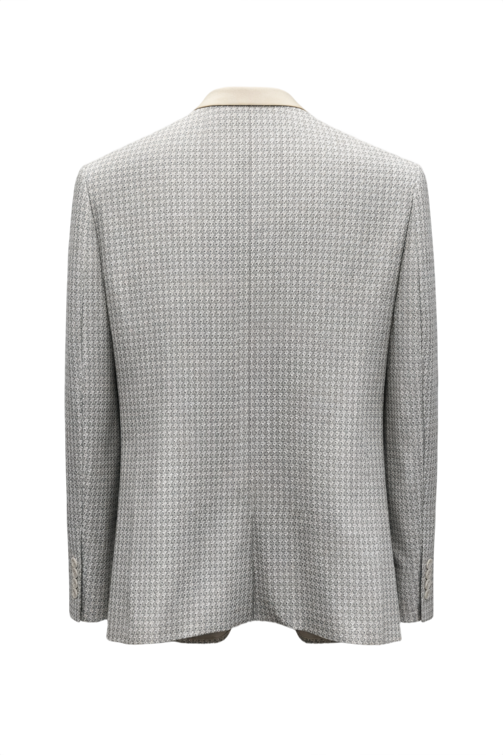 1980s Light Gray Wool Blazer - Back View