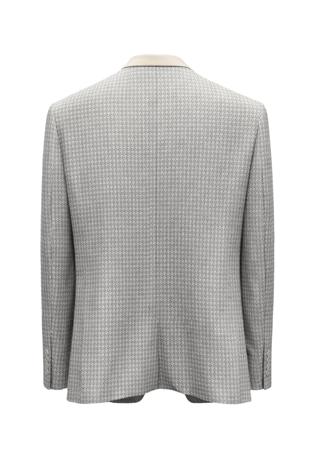 1980s Light Gray Wool Blazer - Back View