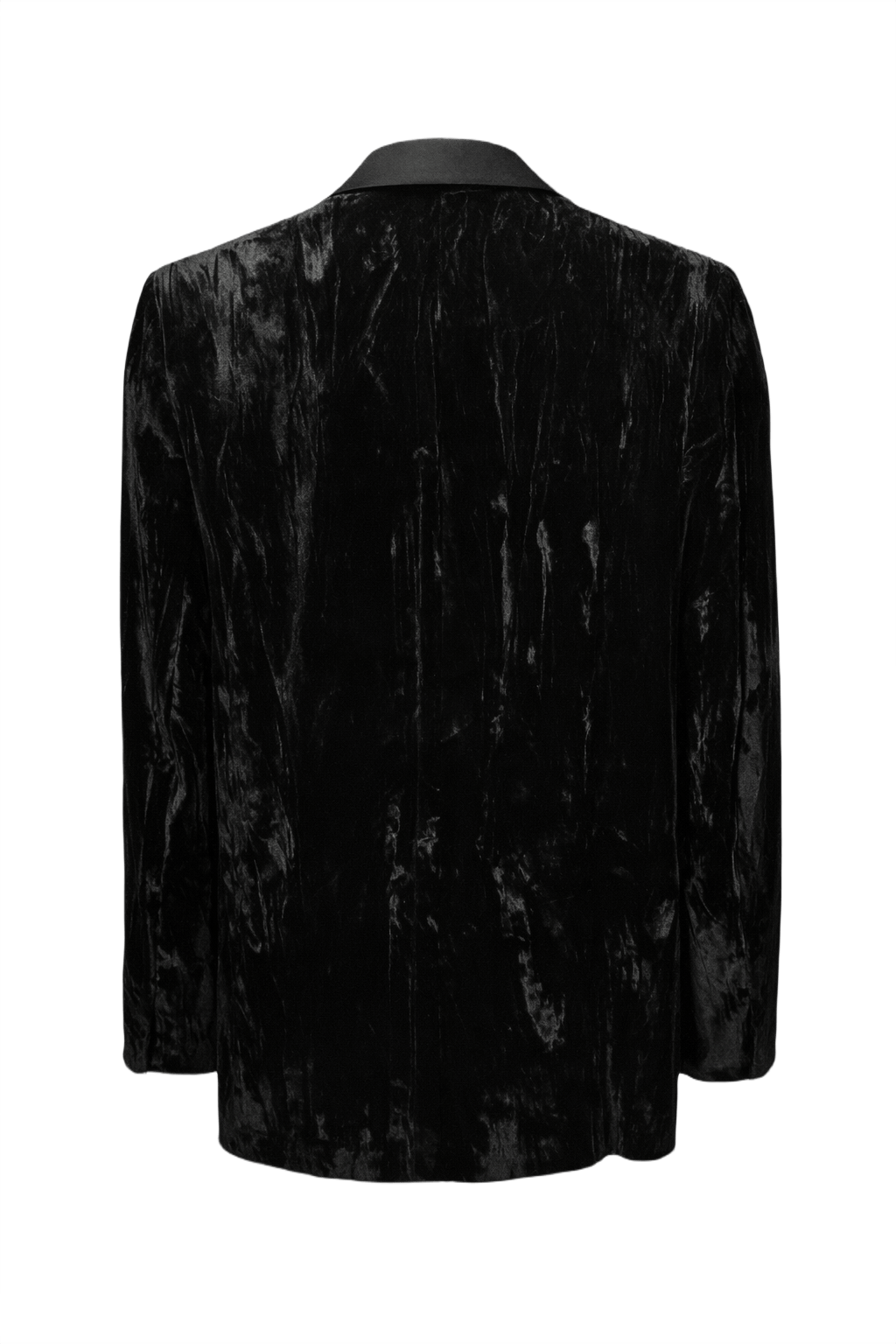 1970s Black Velvet Blazer - Back View