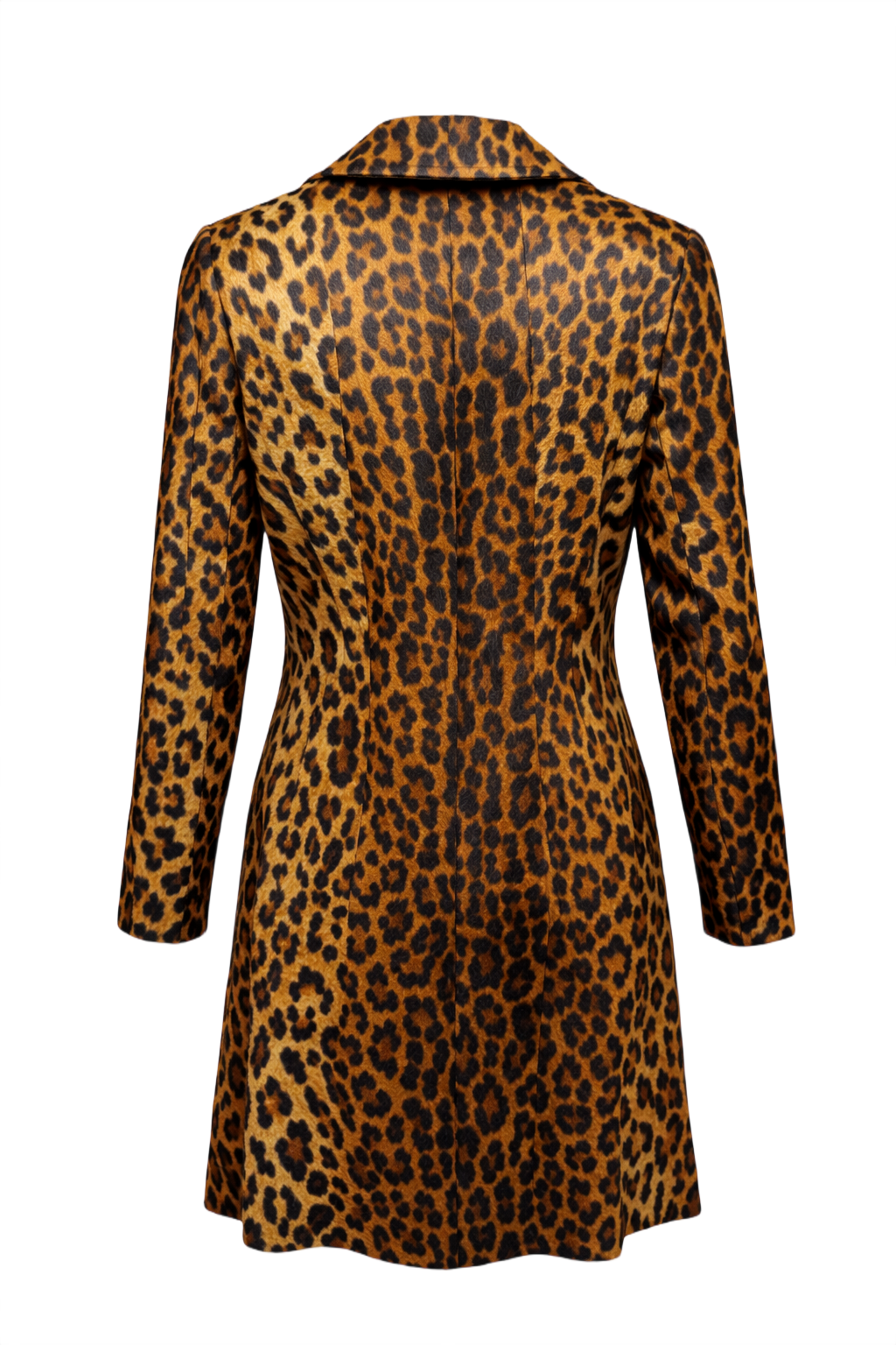 1990s Leopard Print Faux Fur Coat - Back View