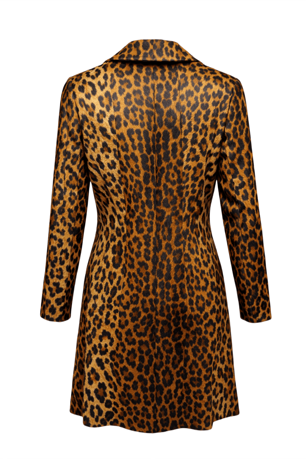 1990s Leopard Print Faux Fur Coat - Back View