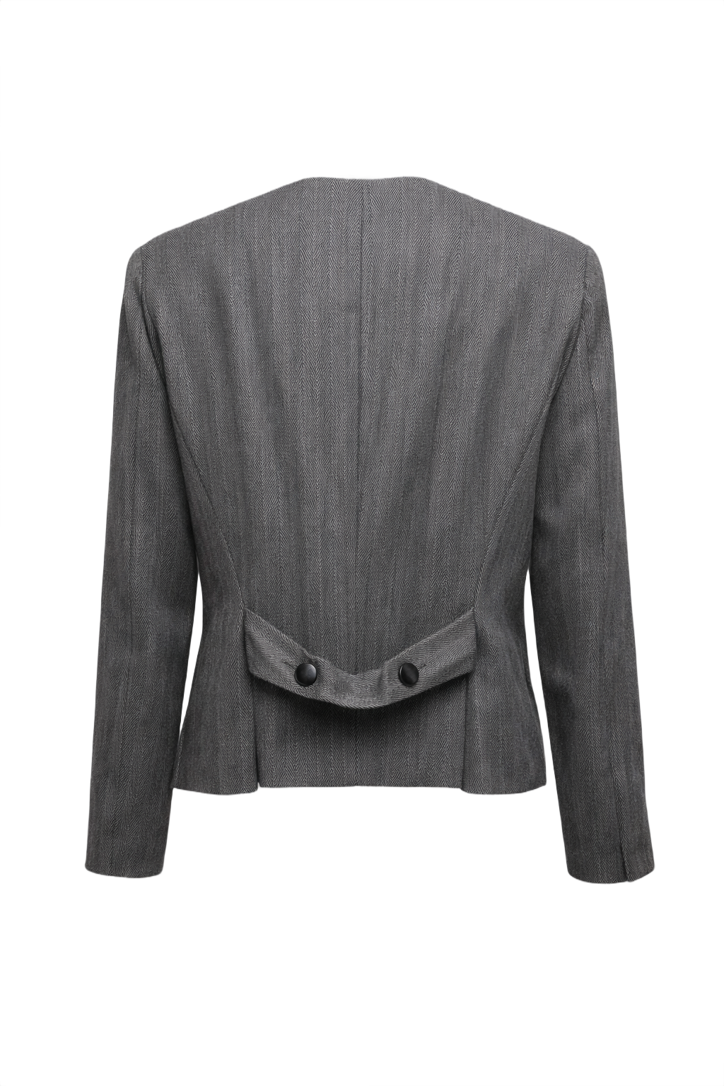 1980s Gray Wool Blazer - Back View