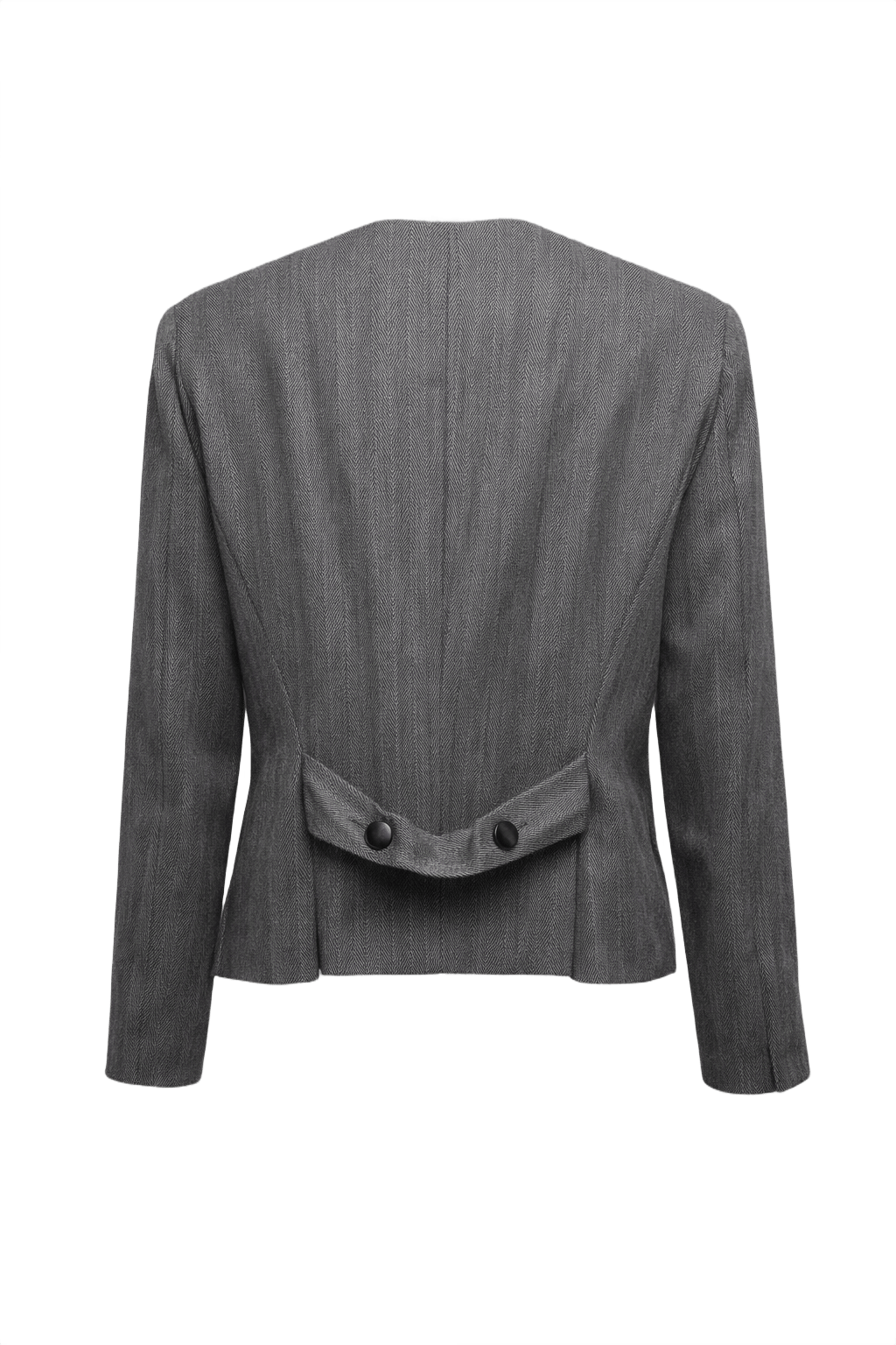 1980s Gray Wool Blazer - Back View