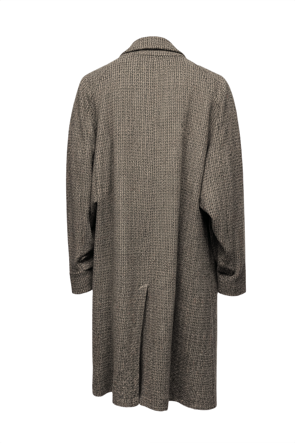 1970s Brown Tweed Wool Coat - Back View