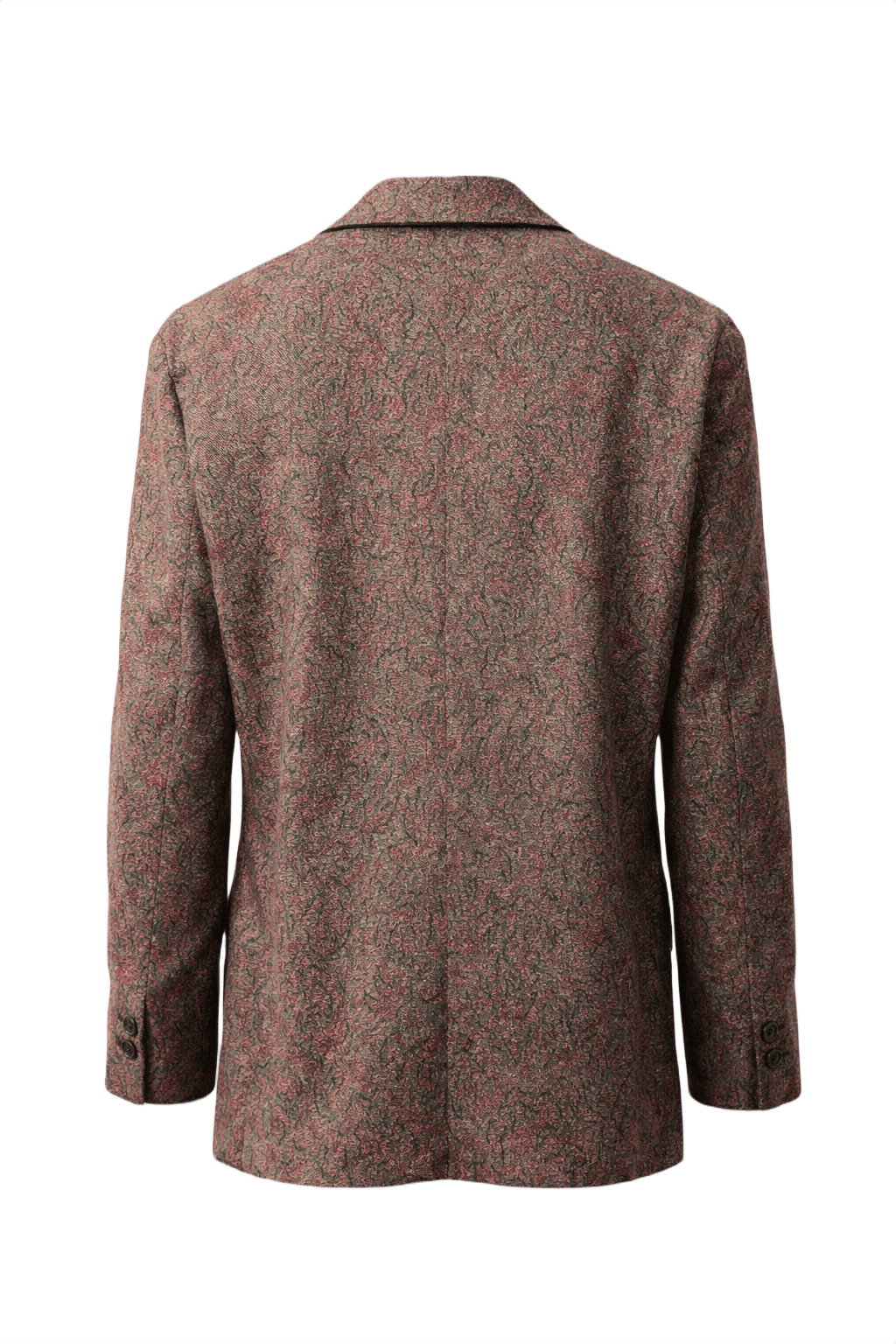 1980s Burgundy Wool Blend Blazer - Back View