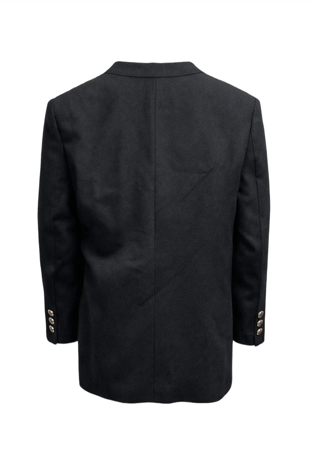 1980s Black Wool Blazer - Back View