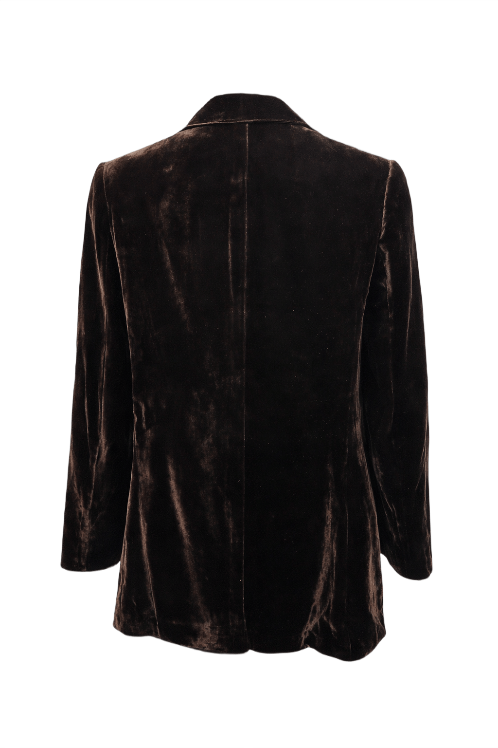 1990s Dark Brown Velvet Blazer - Back View