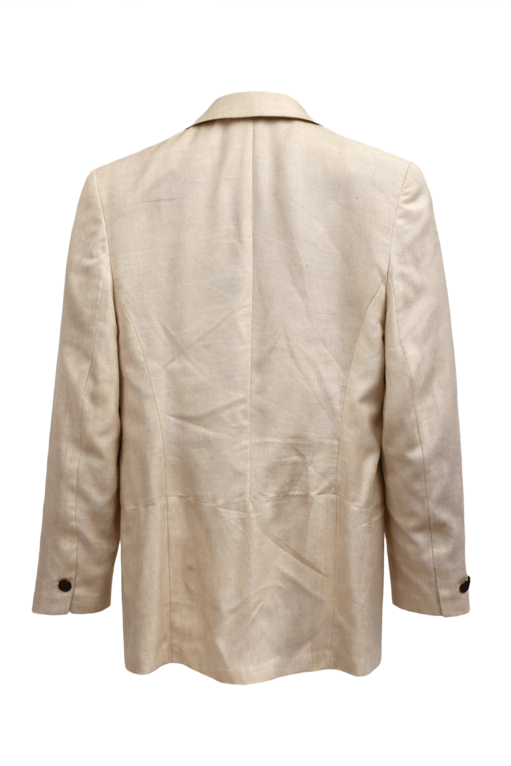 1980s Cream Silk Blazer - Back View