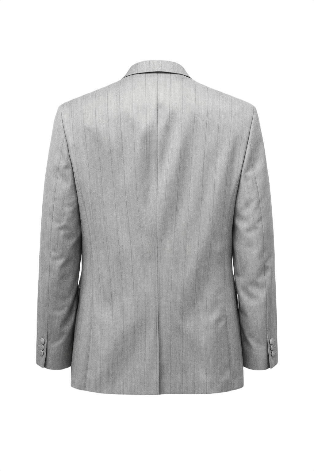 1980s Light Grey Wool Blazer - Back View
