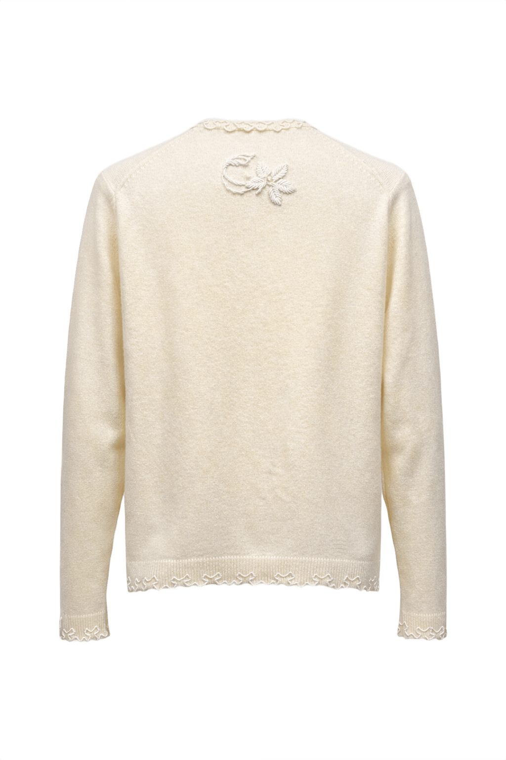 1950s Ivory Wool Cardigan - Back View