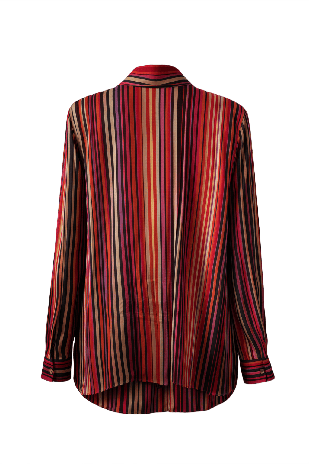1970s Multicolor Silk Blouse - Back View