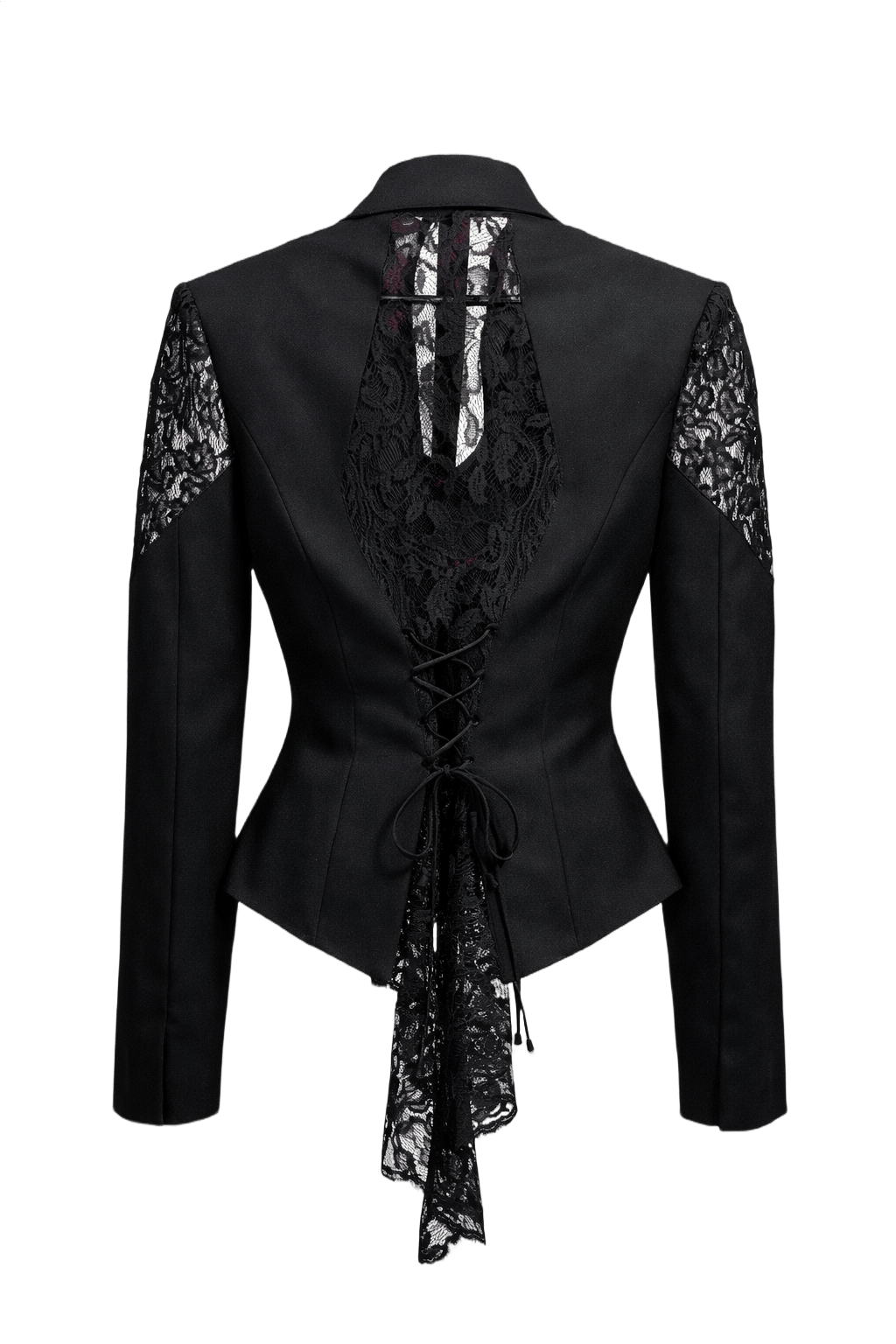 1990s Black Synthetic Blazer - Back View