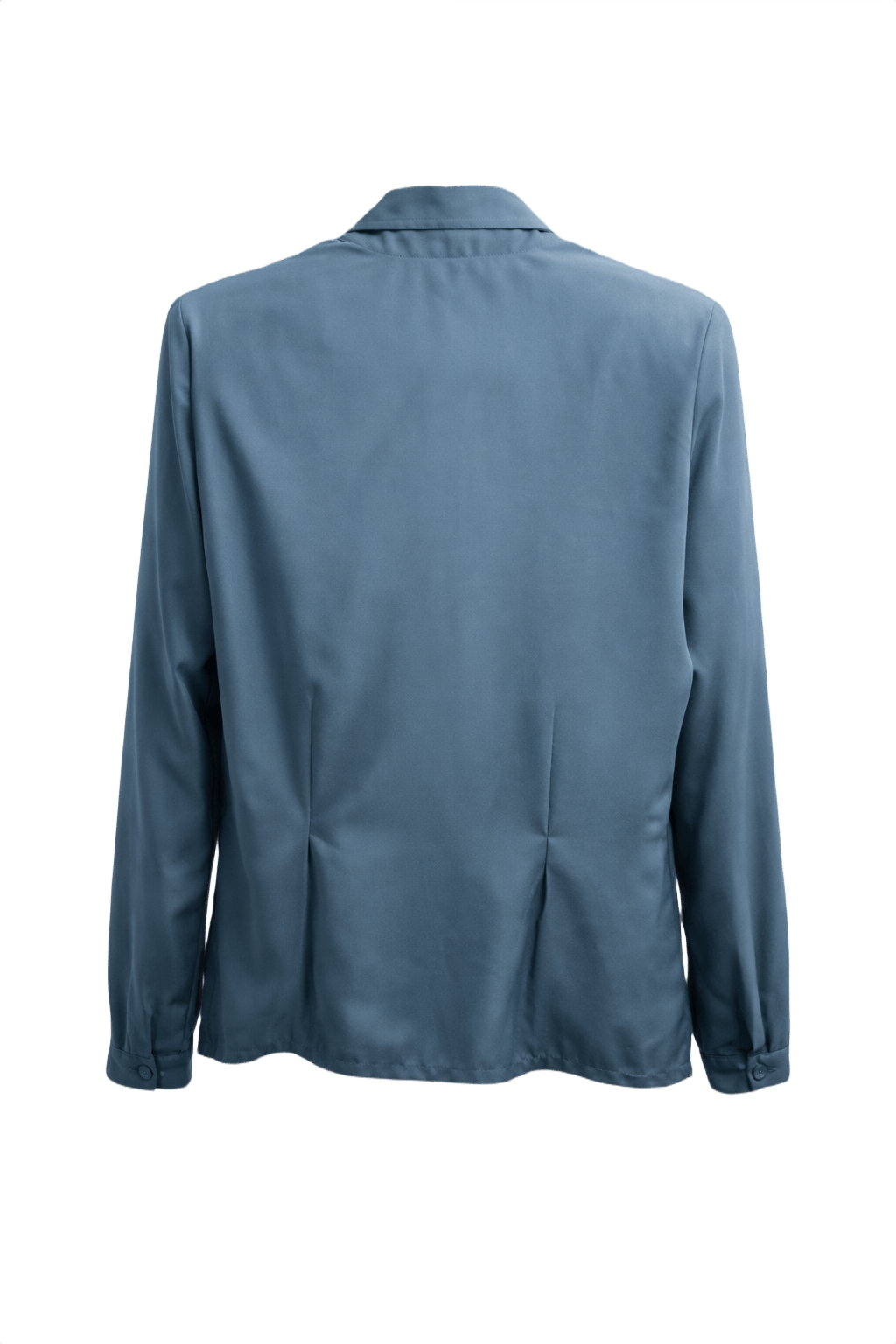 1980s Blue Silk Blouse - Back View