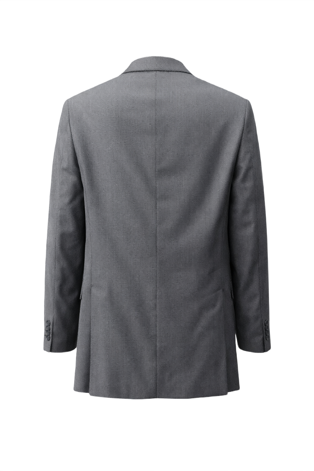 1980s Grey Wool Blazer - Back View