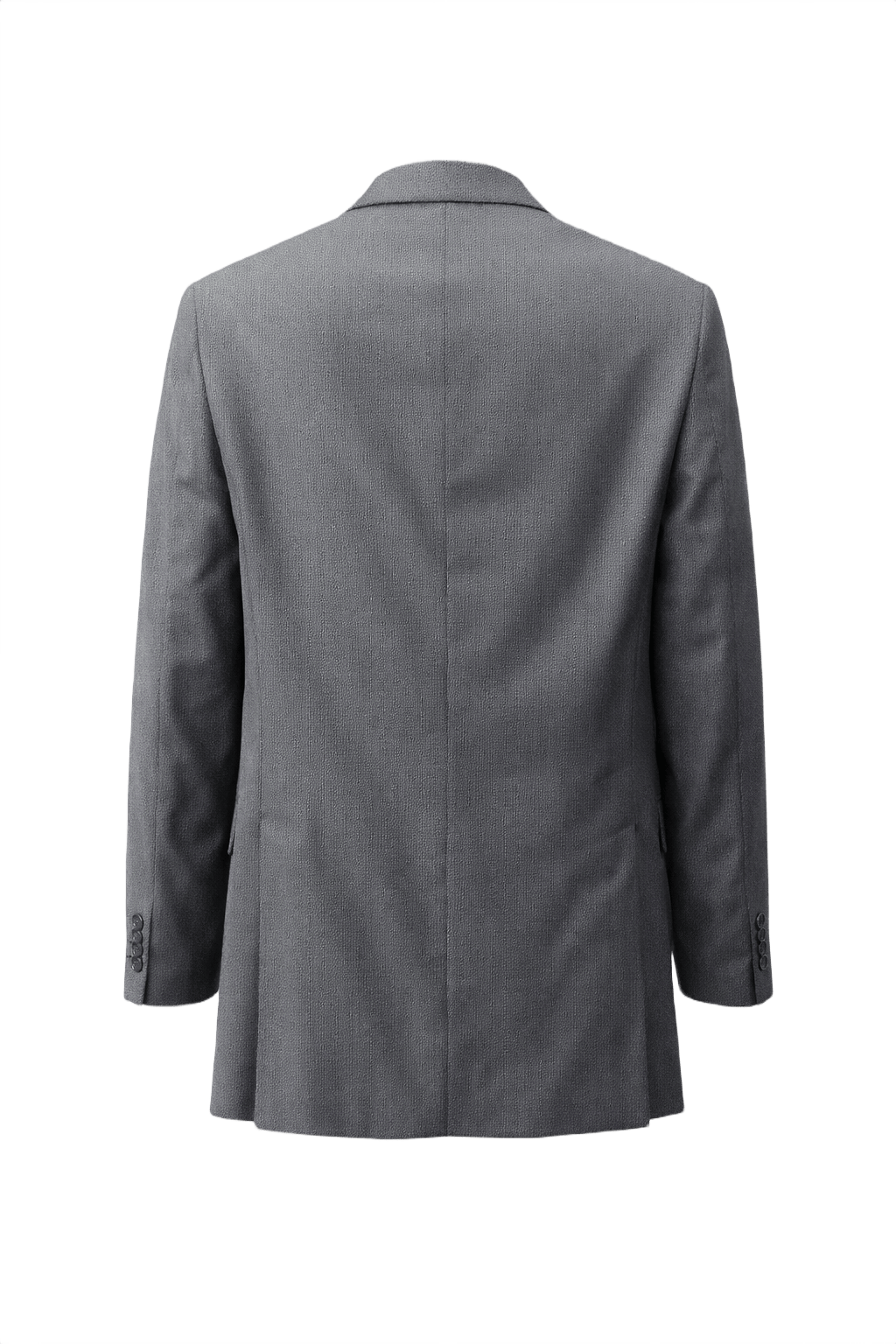1980s Grey Wool Blazer - Back View