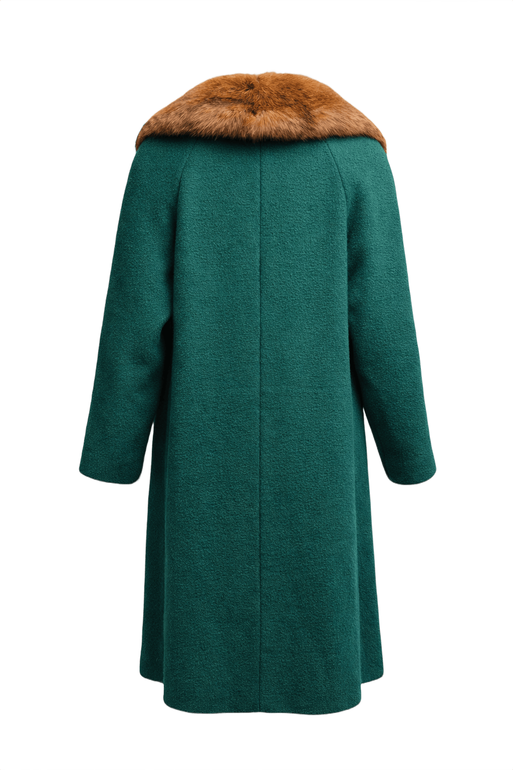 1960s Green Wool Coat - Back View