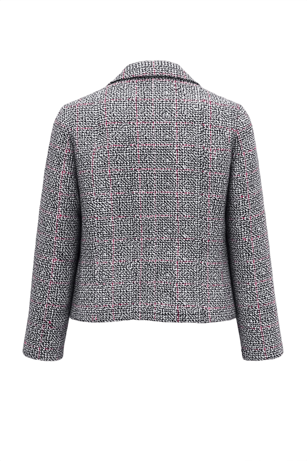 1960s Black and White Wool Blend Jacket - Back View