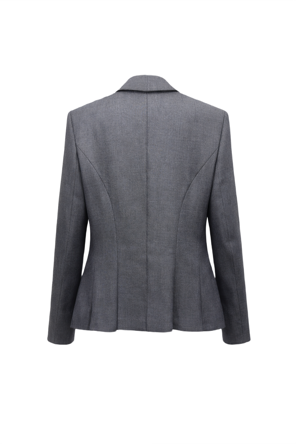 1990s Charcoal Grey Wool Blend Blazer - Back View