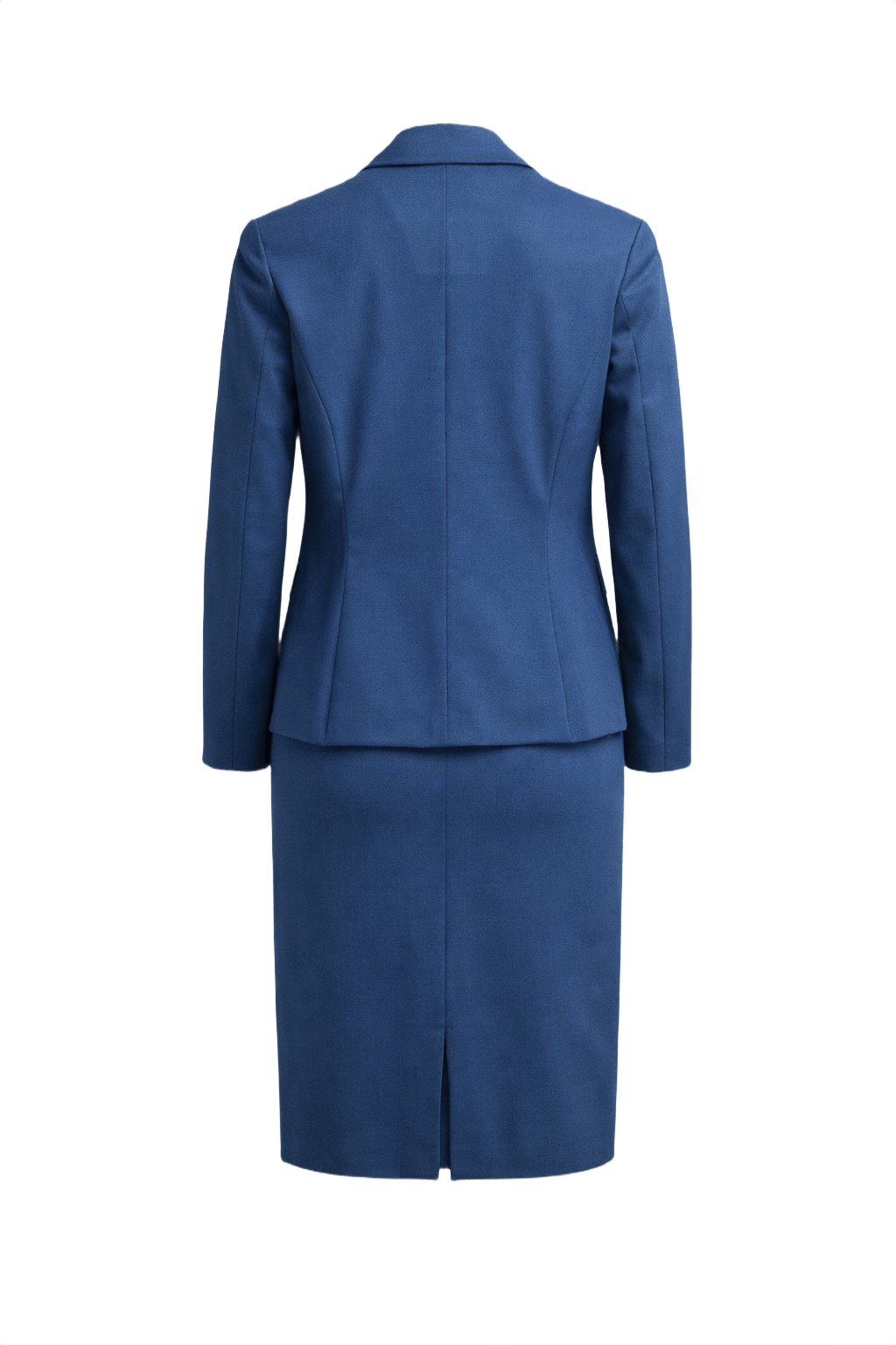 1960s Blue Polyester Blend Blazer and Skirt Set - Back View