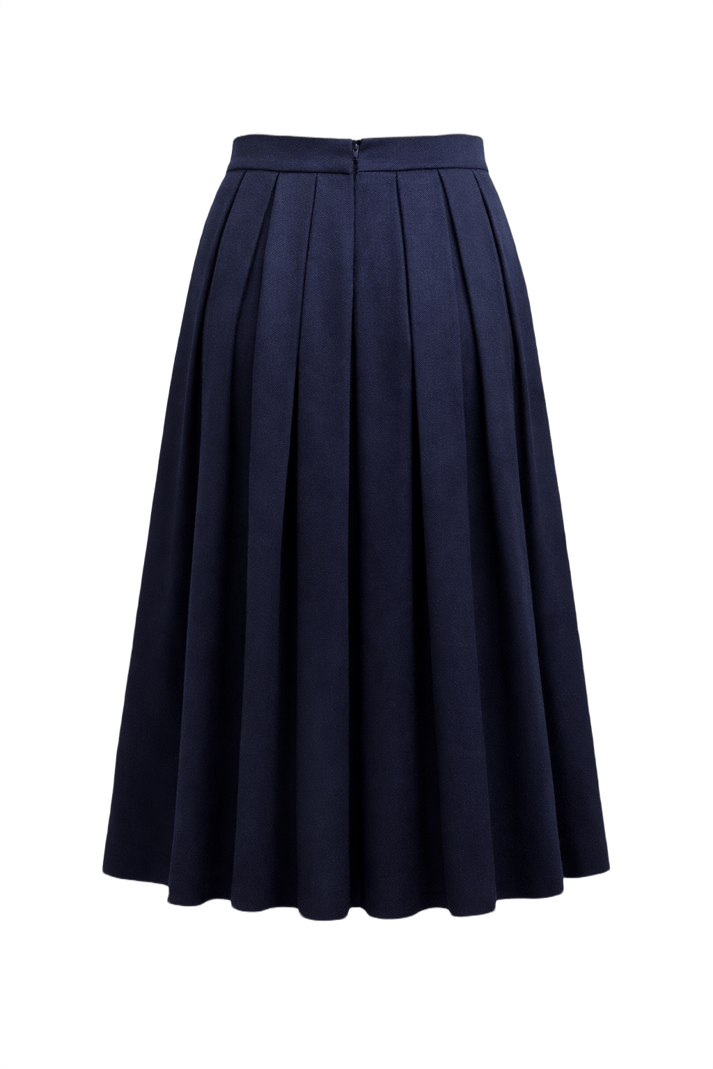 1950s Navy Blue Wool Skirt - Back View