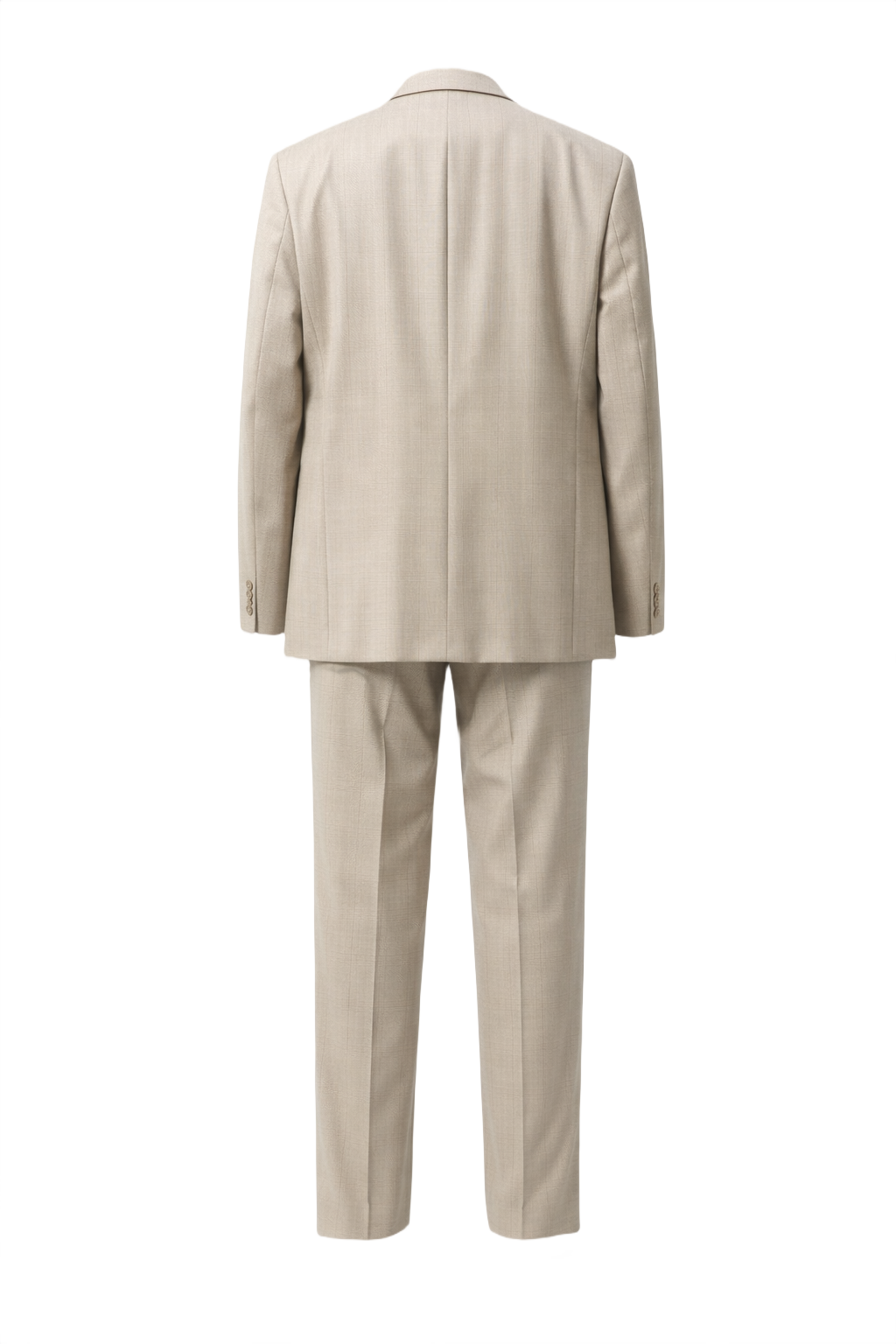 1980s Beige Wool Blend 2-Piece Suit - Back View