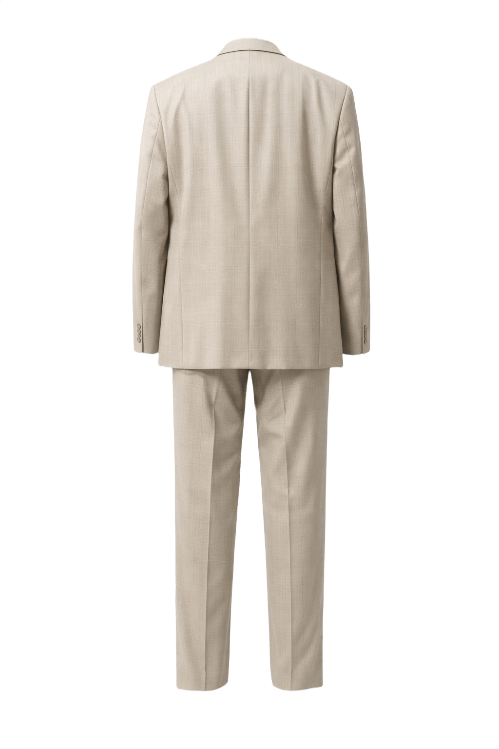 1980s Beige Wool Blend 2-Piece Suit - Back View