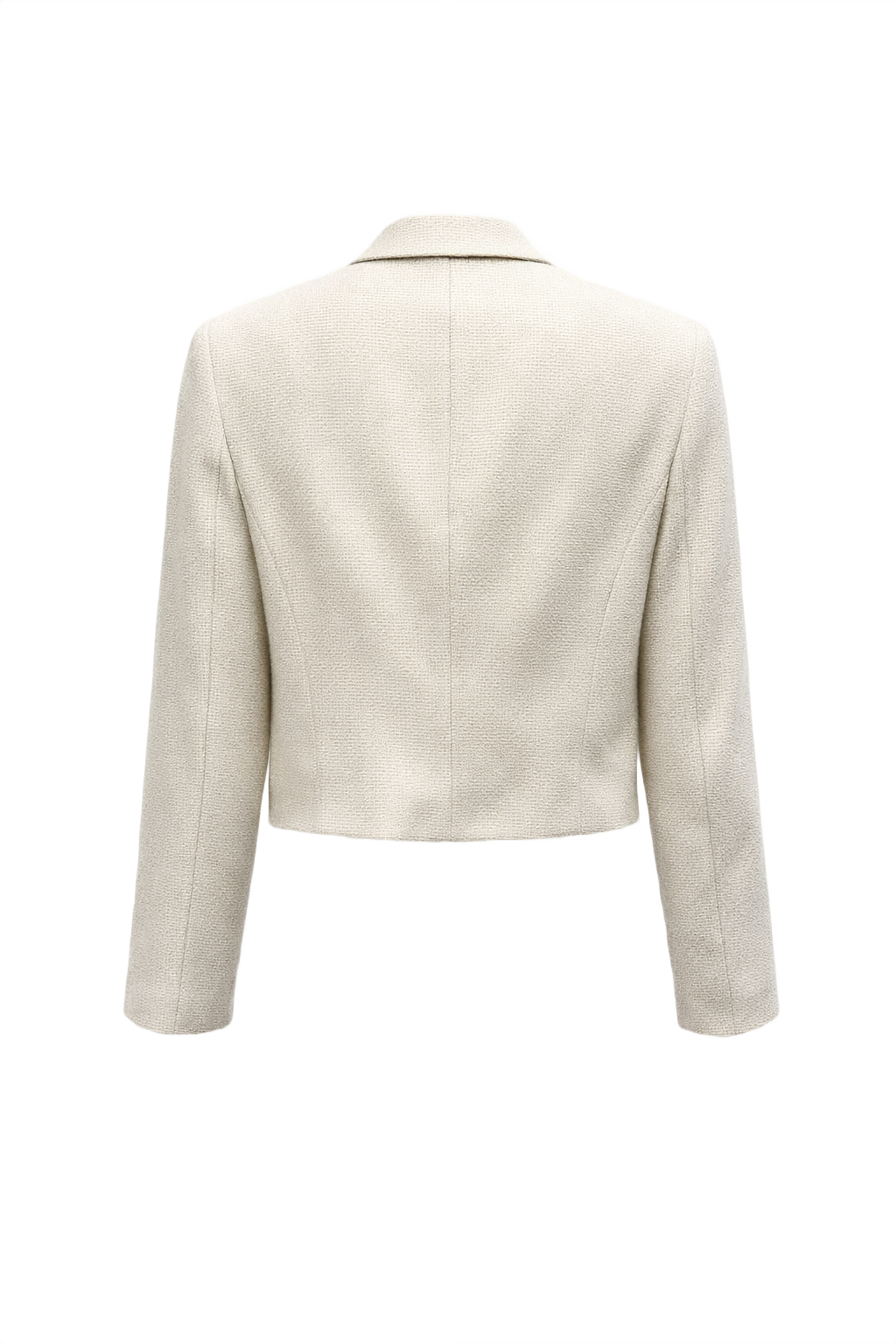 1980s Cream White Wool Blazer - Back View