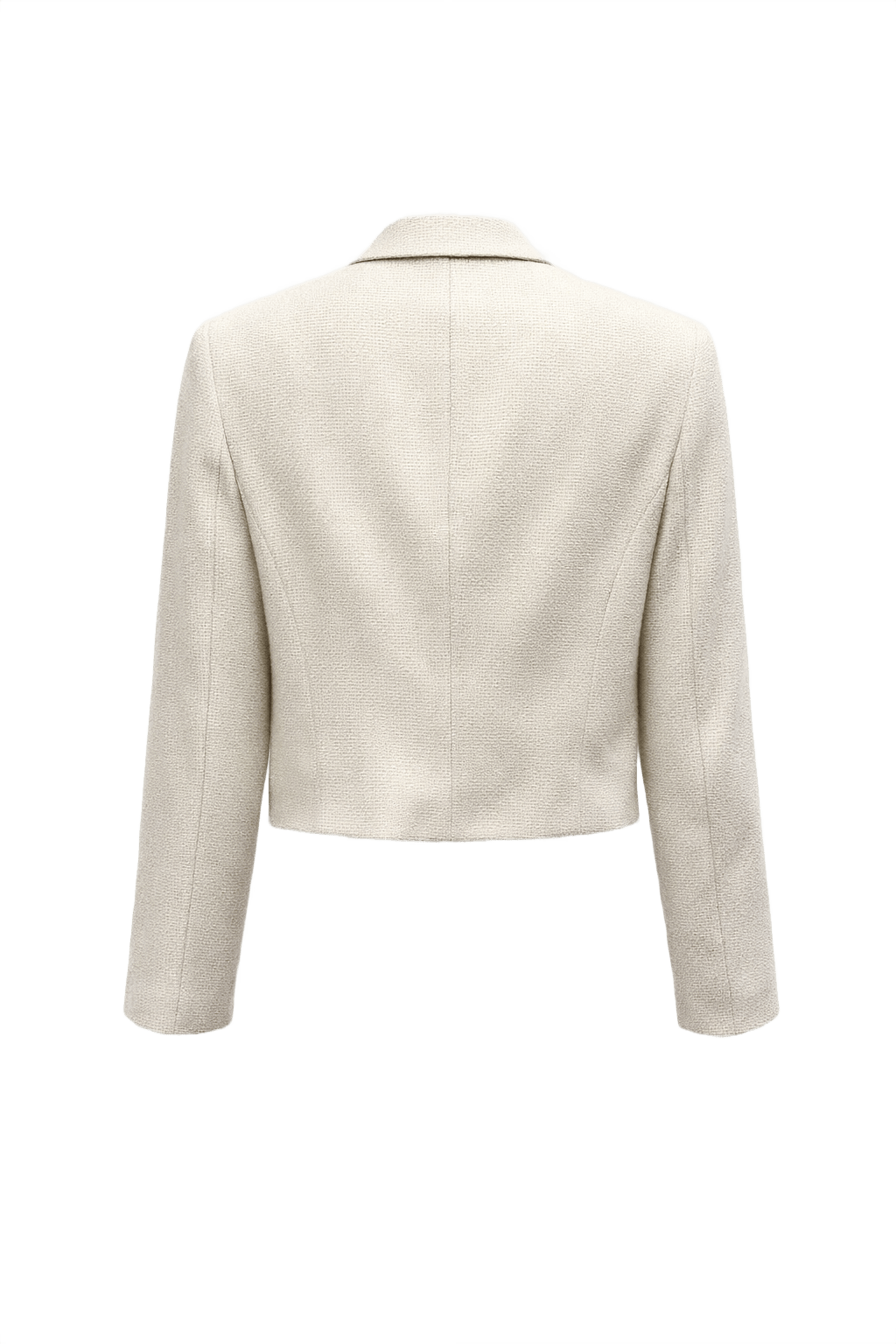 1980s Cream White Wool Blazer - Back View