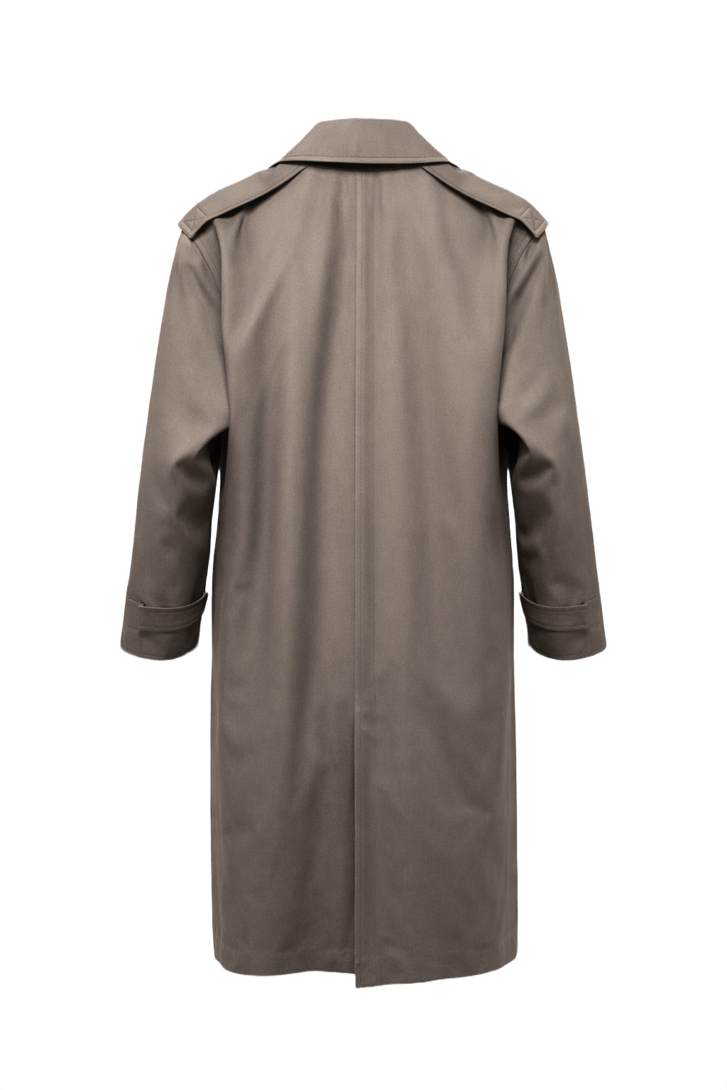1980s Taupe Cotton Blend Coat - Back View