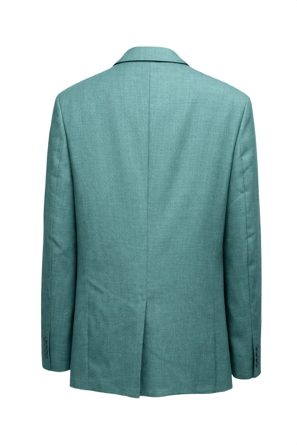 1980s Teal Green Wool Blend Blazer - Back View