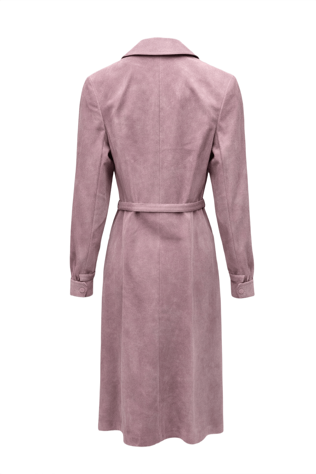 1970s Mauve Microsuede Dress - Back View