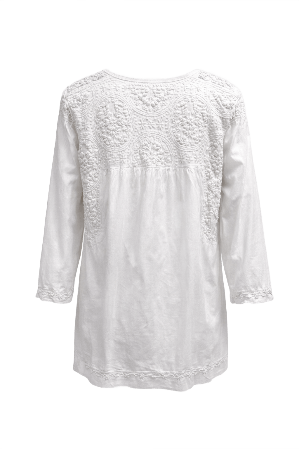 1970s White Cotton Blouse - Back View