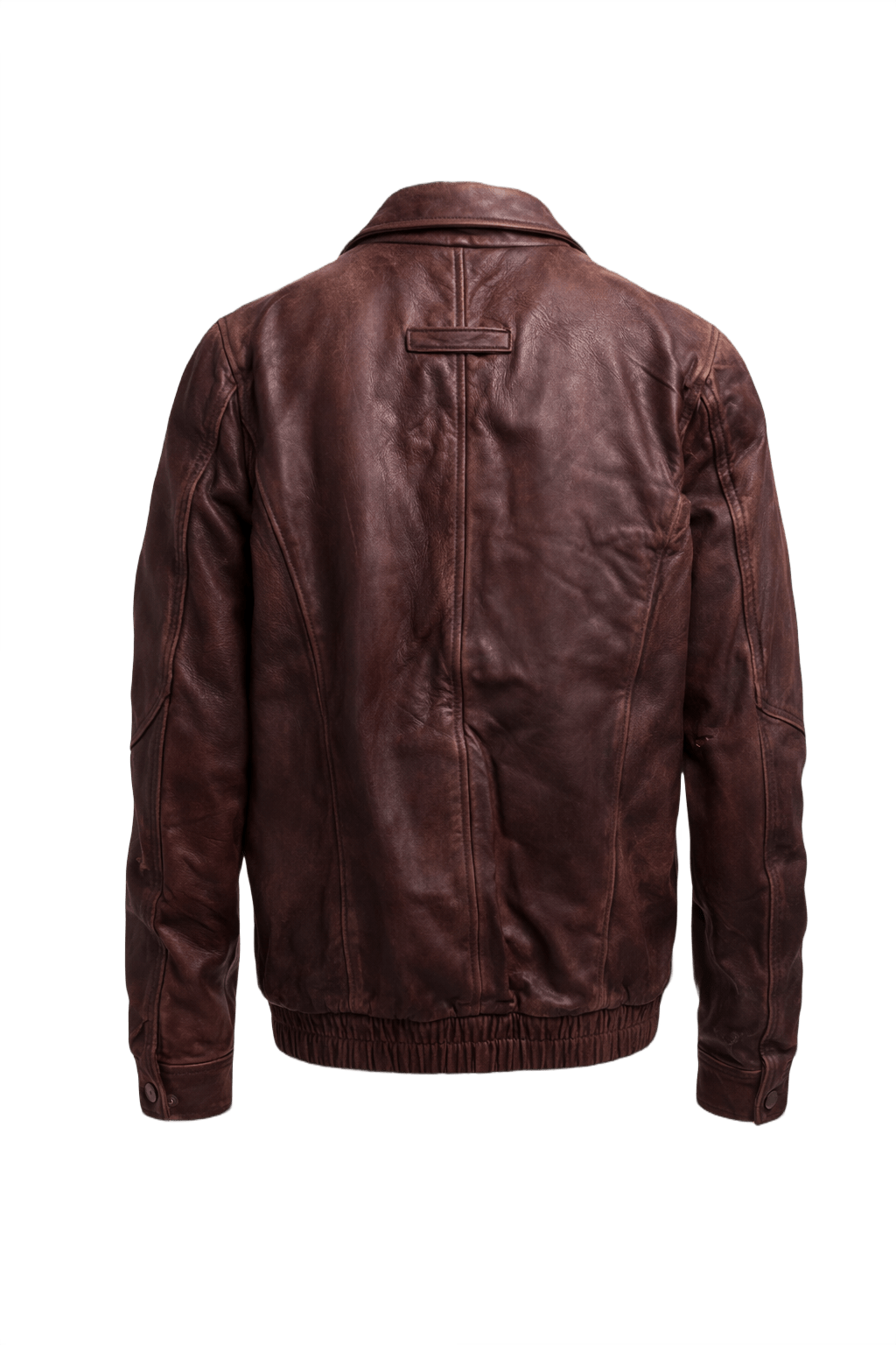 1990s Brown Leather Leather Jacket - Back View