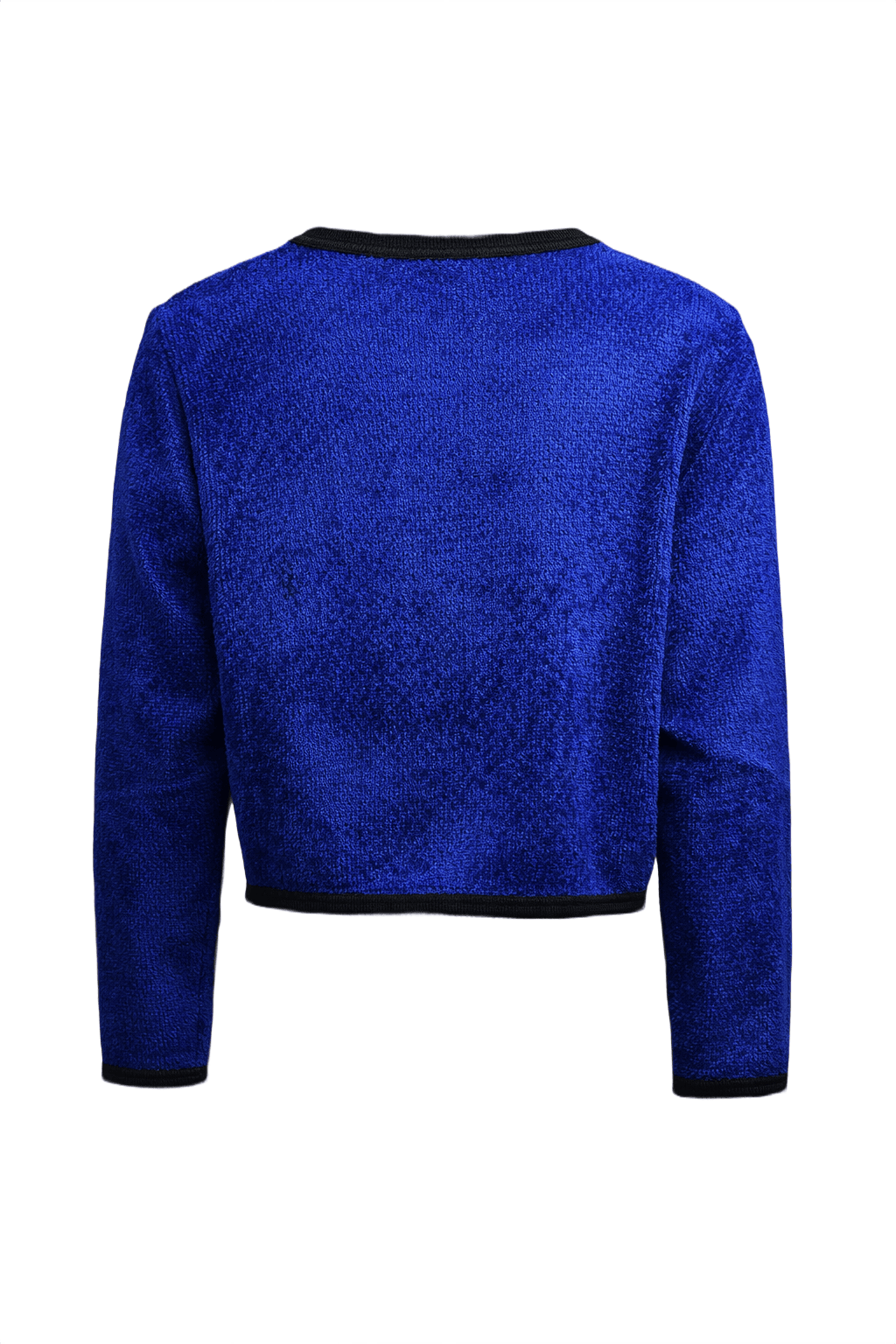 1980s Electric Blue Wool Cardigan - Back View