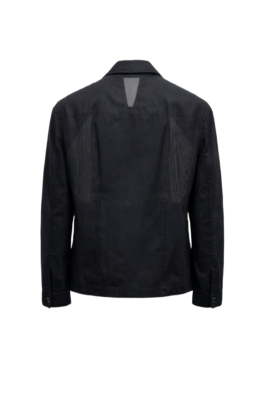 1980s Black Synthetic Blend Jacket - Back View