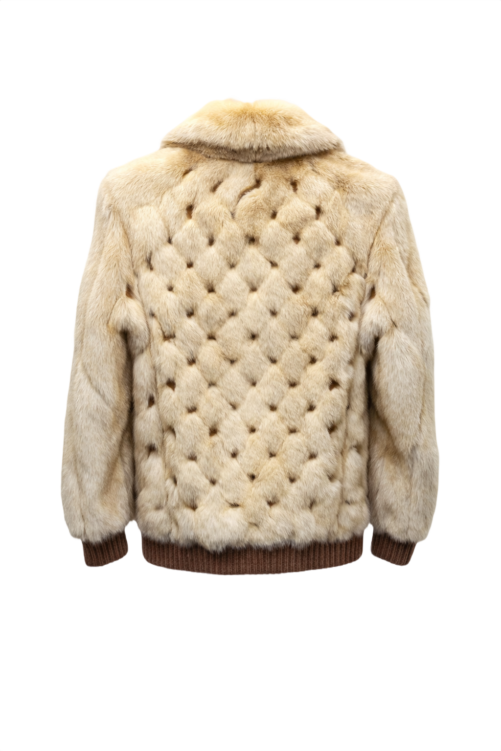 1980s Cream Fur Coat - Back View