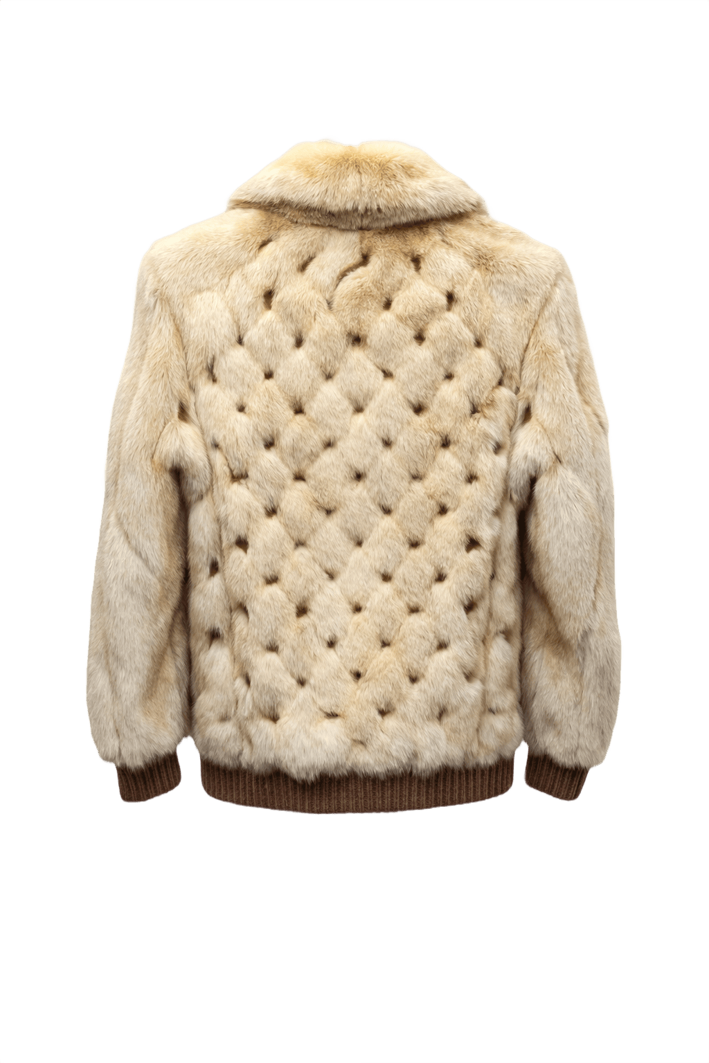 1980s Cream Fur Coat - Back View
