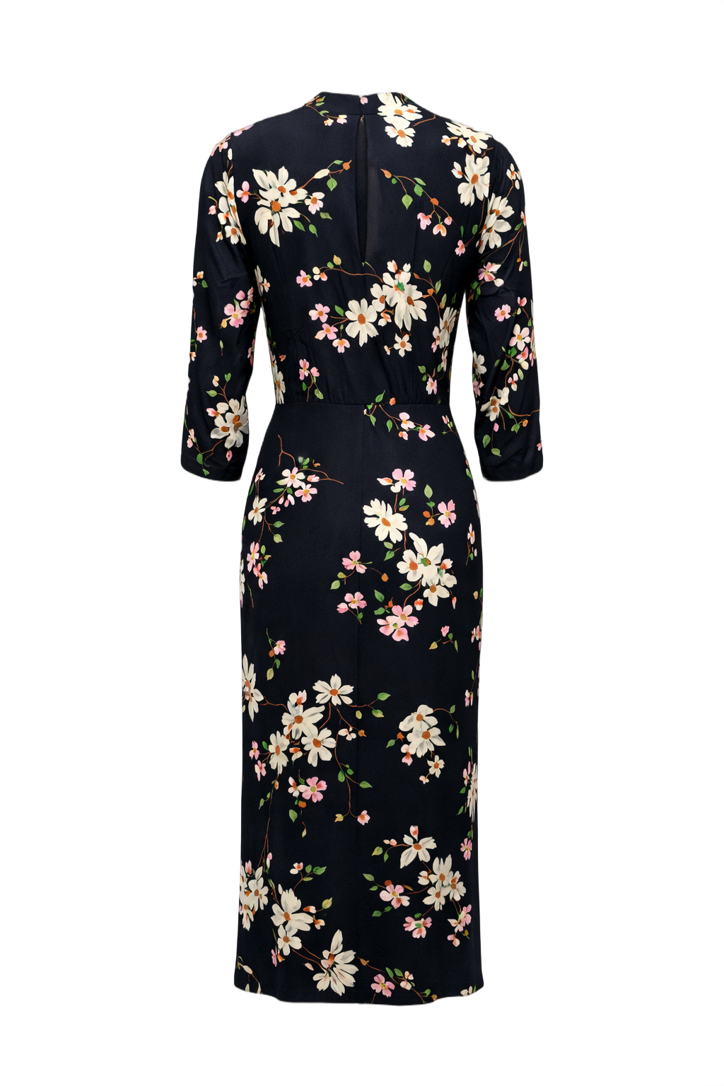 1930s Black Silk Dress - Back View