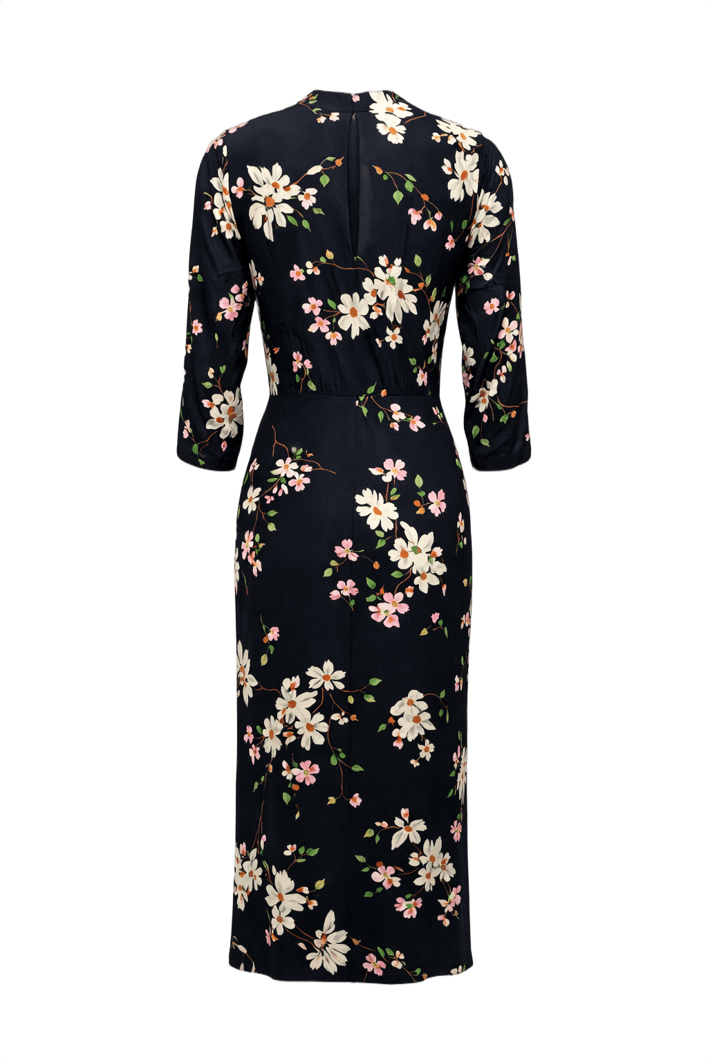 1930s Black Silk Dress - Back View