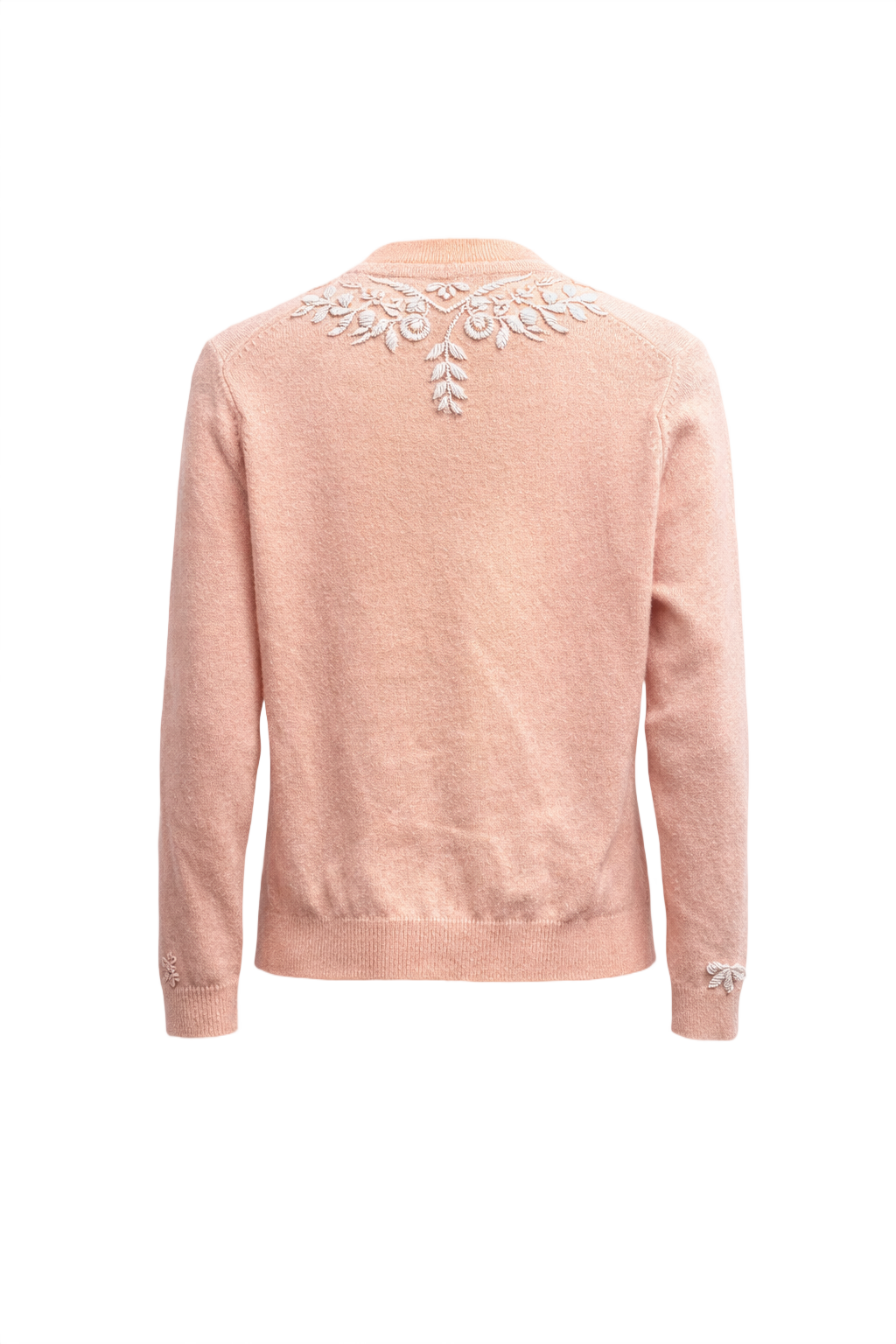 1930s Light Pink Wool Blend Cardigan - Back View