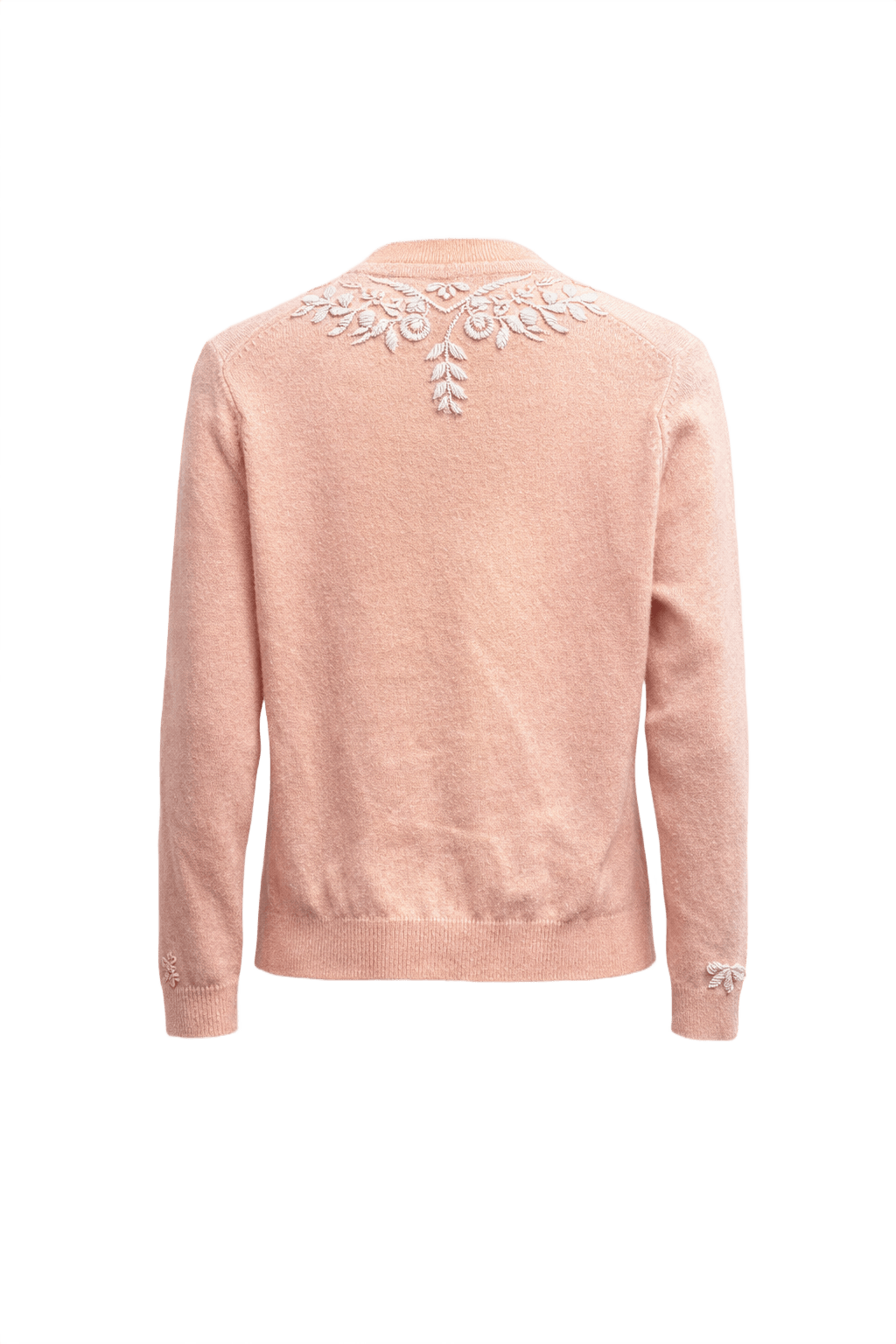 1930s Light Pink Wool Blend Cardigan - Back View