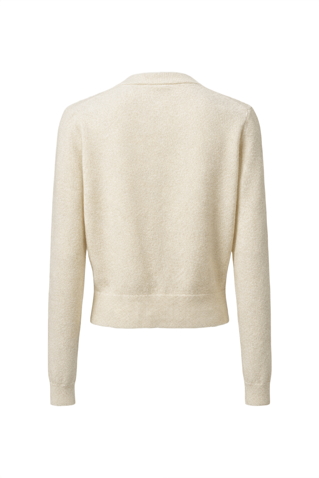 1930s Cream White Wool Cardigan - Back View