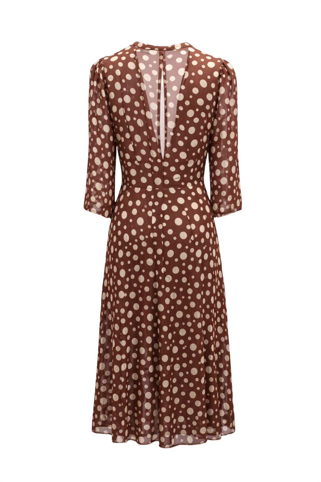 1930s Brown Silk Dress - Back View