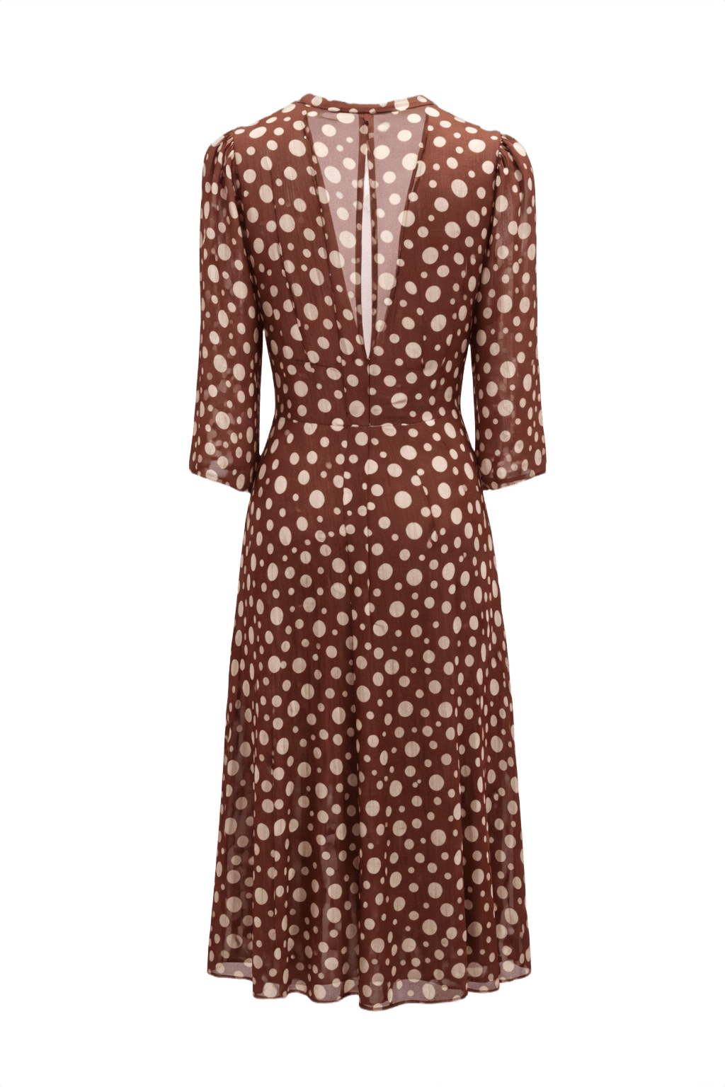 1930s Brown Silk Dress - Back View