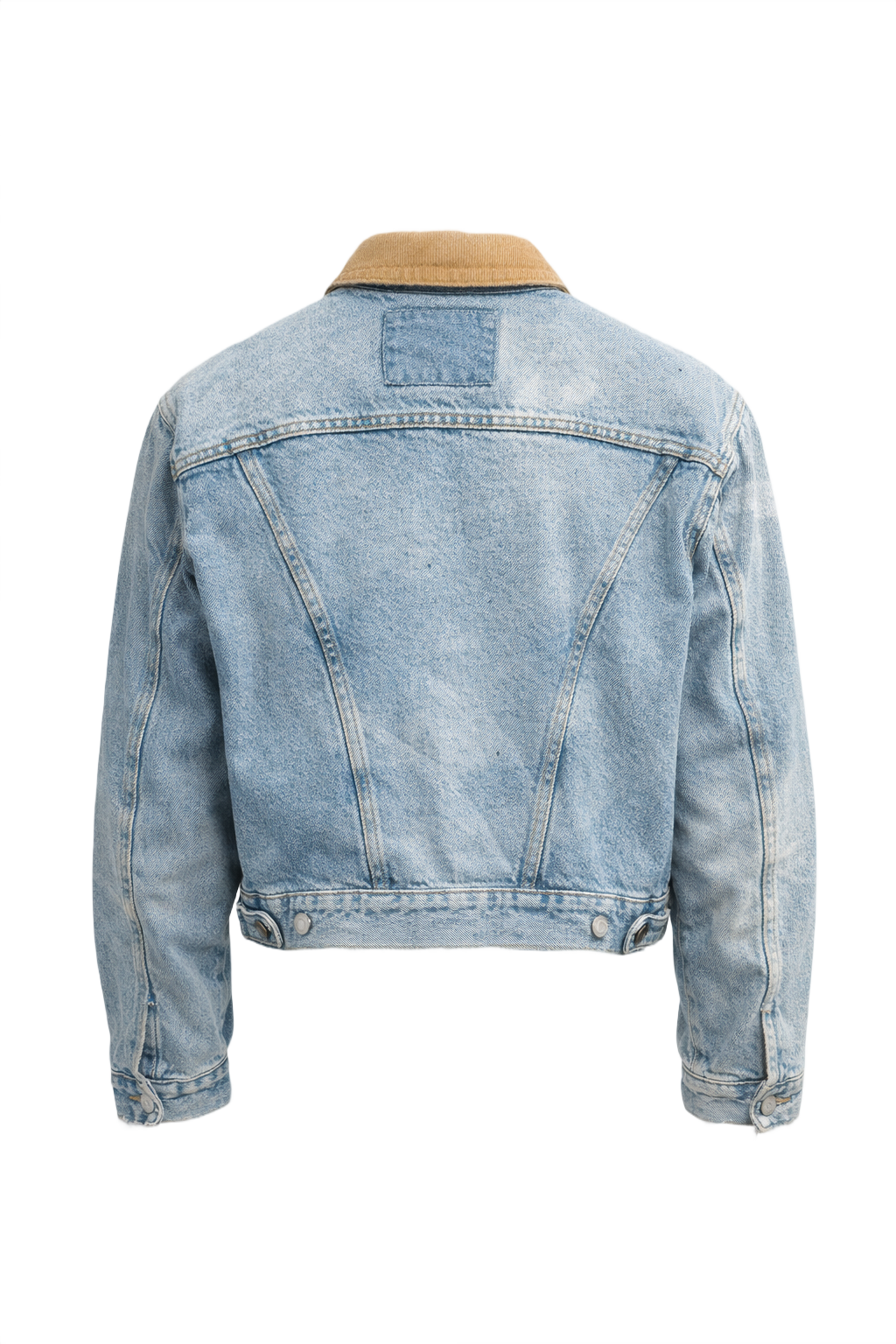 1990s Light Wash Blue Denim Jacket - Back View