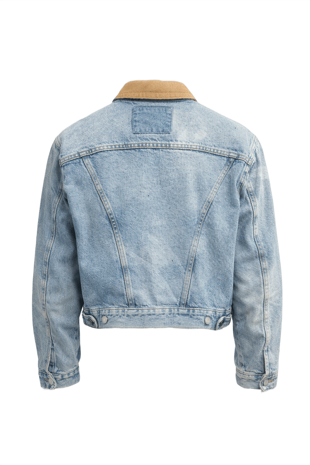 1990s Light Wash Blue Denim Jacket - Back View