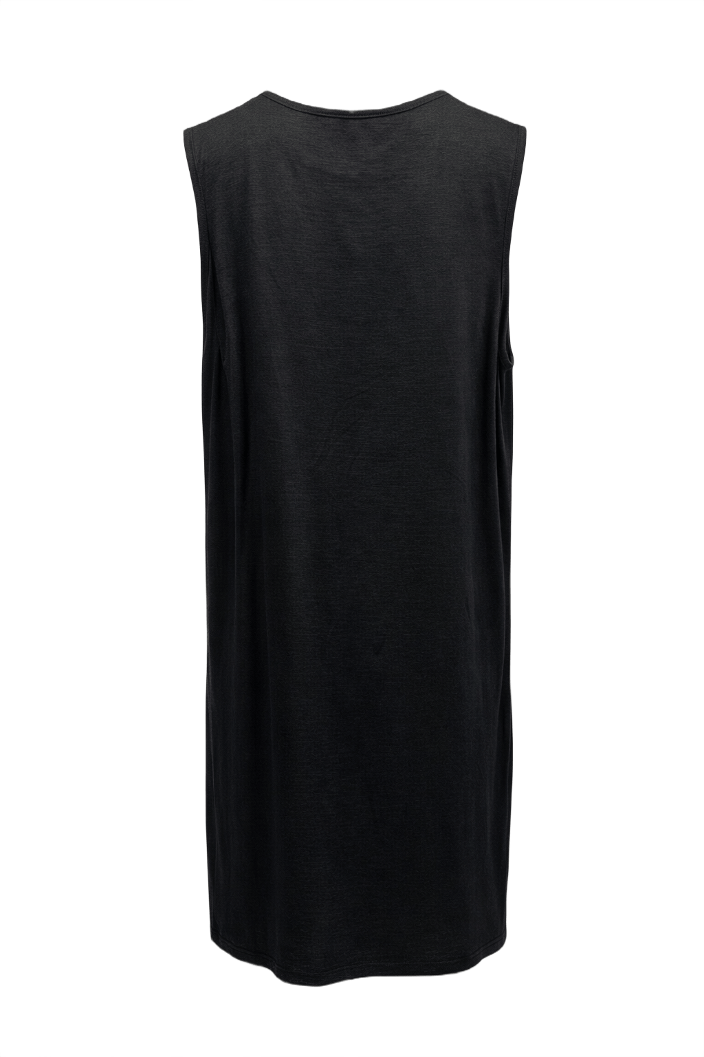 1990s Black Smooth Dress - Back View