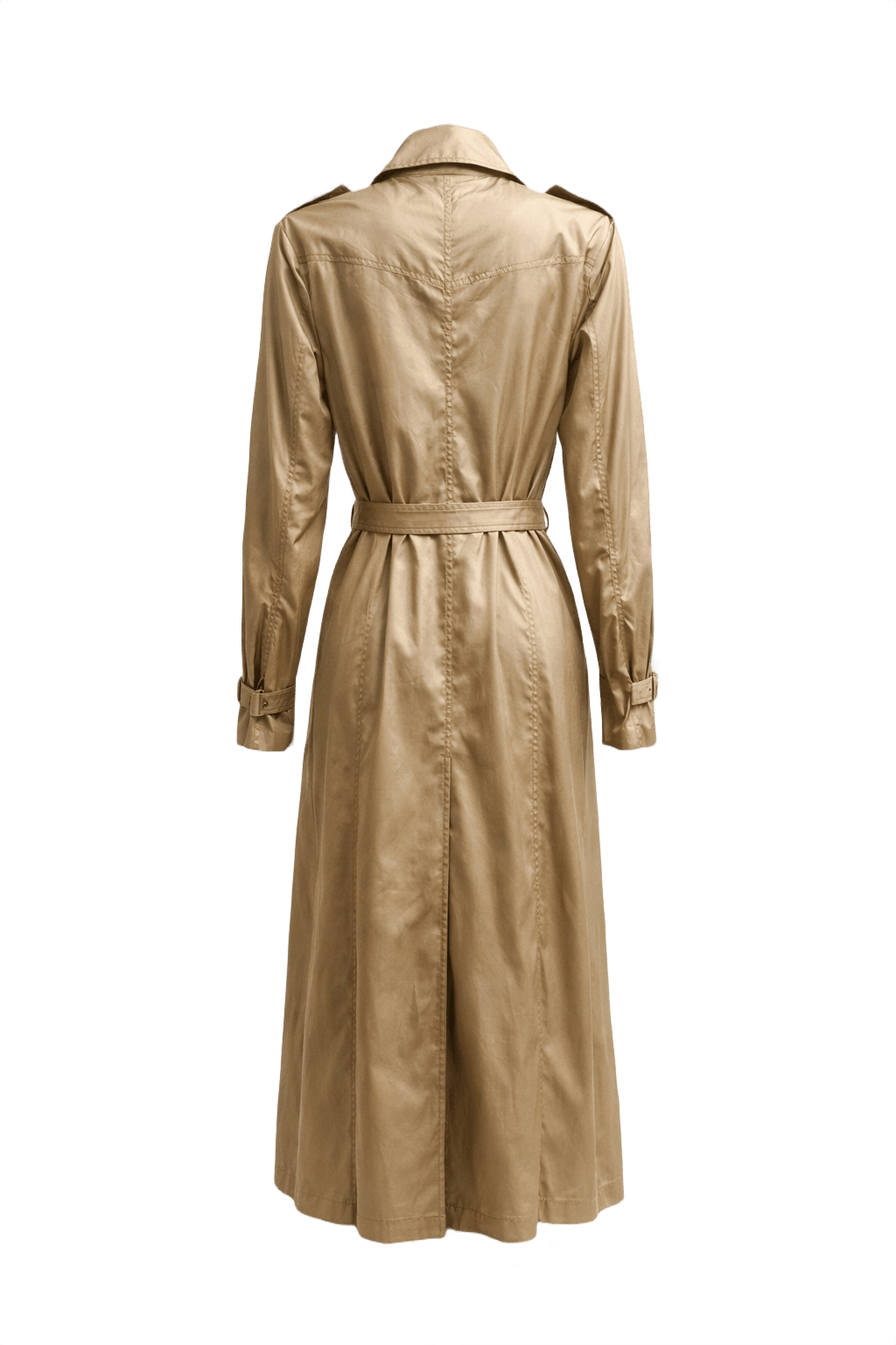 1980s Beige Cotton Trench Coat - Back View